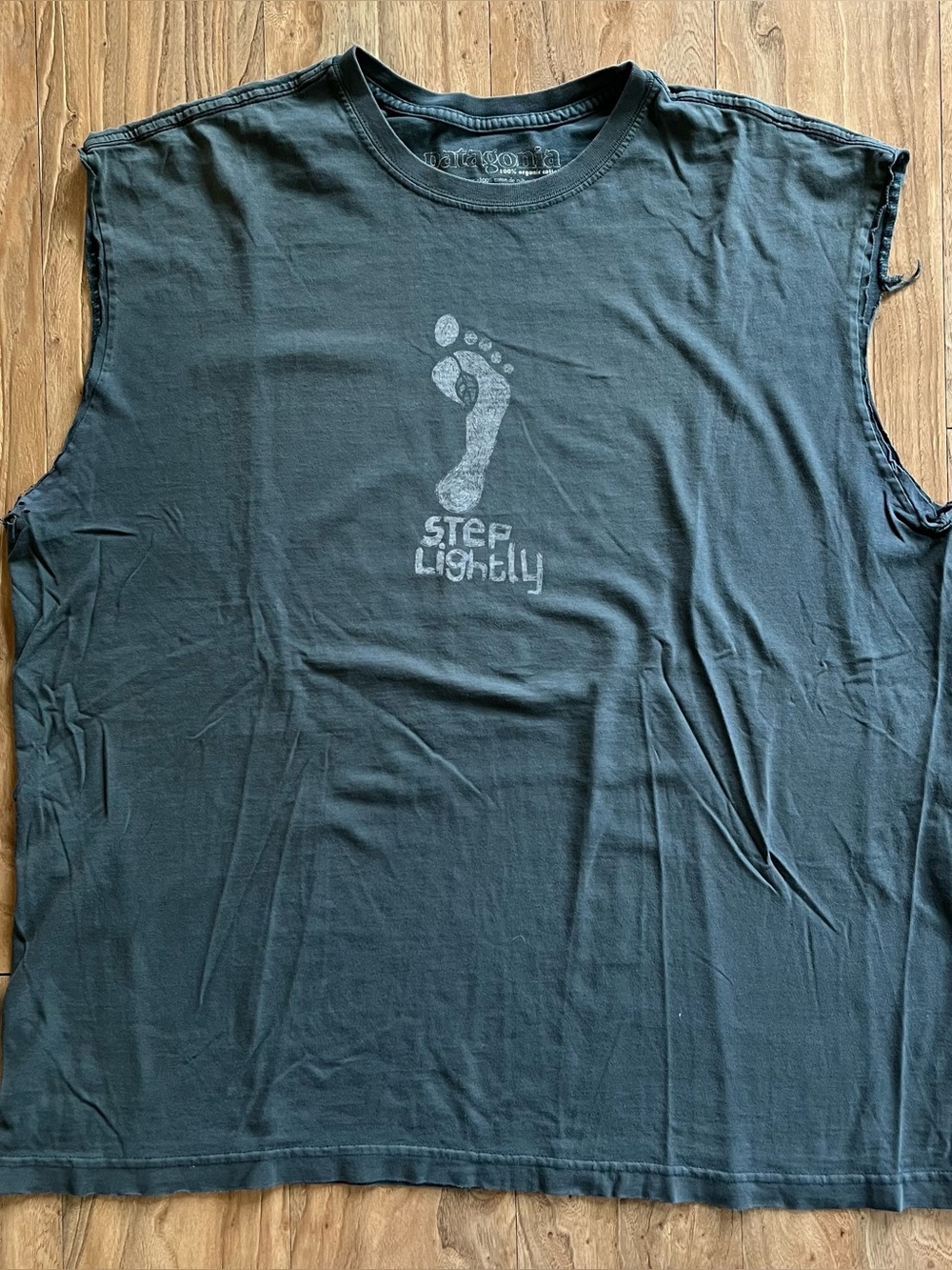 Vintage Patagonia "step lightly" carbon footprint shirt